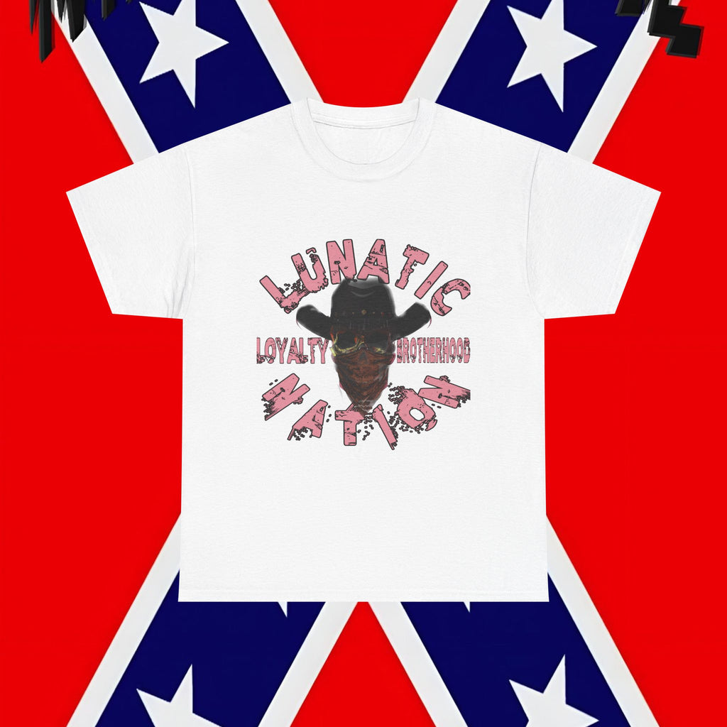 Unisex Heavy Cotton Tee - Lunatic Nation Brotherhood Graphic Shirt