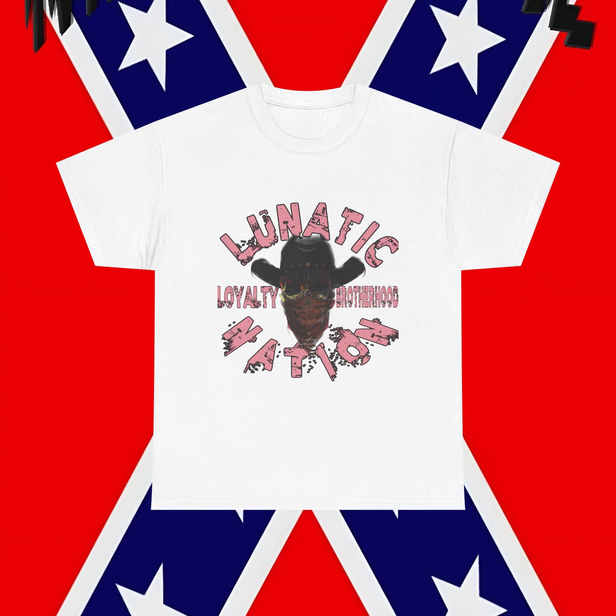 Unisex Heavy Cotton Tee - Lunatic Nation Brotherhood Graphic Shirt