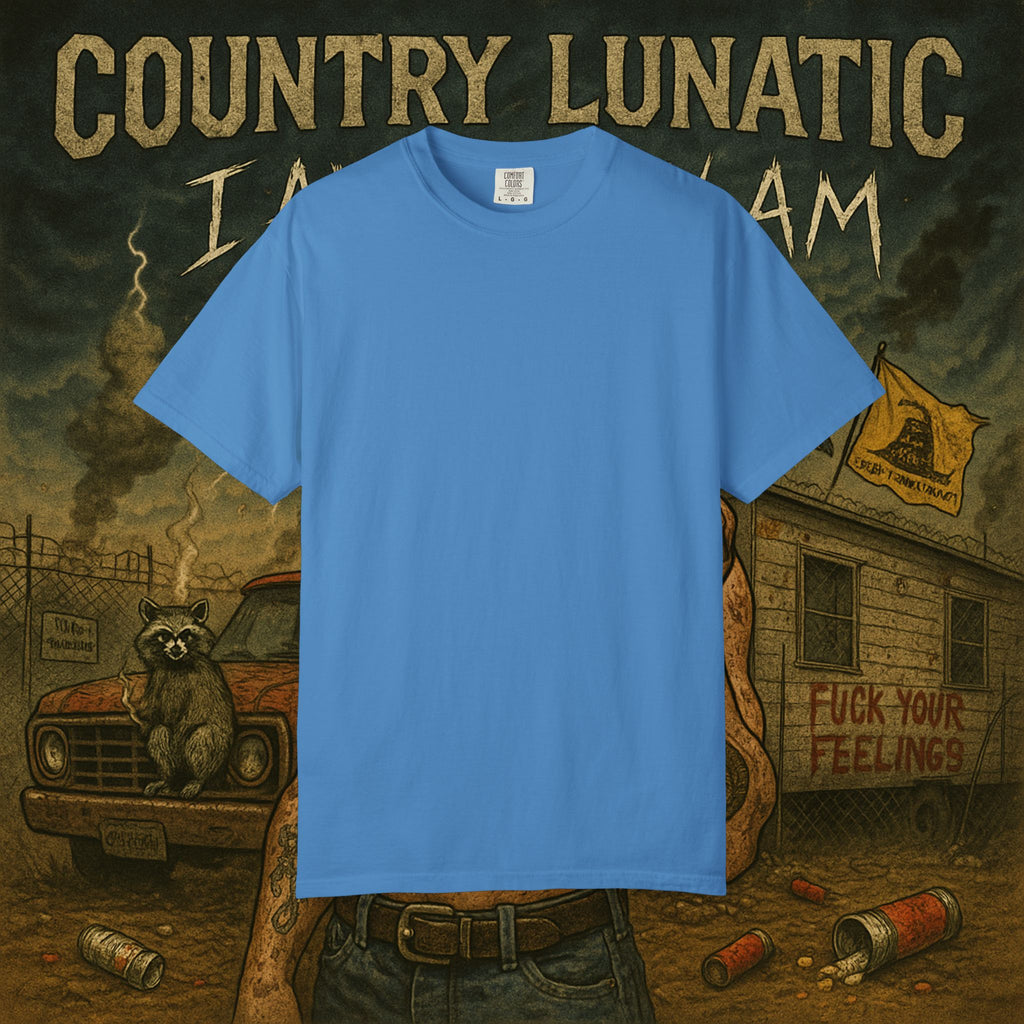 Garment-Dyed T-shirt Country Lunatic Logo #2 Back Print
