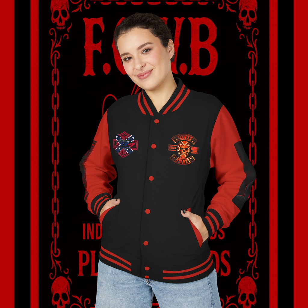 Letterman Jacket - F O W B Independent Records Country Lunatic’s Fam Design
