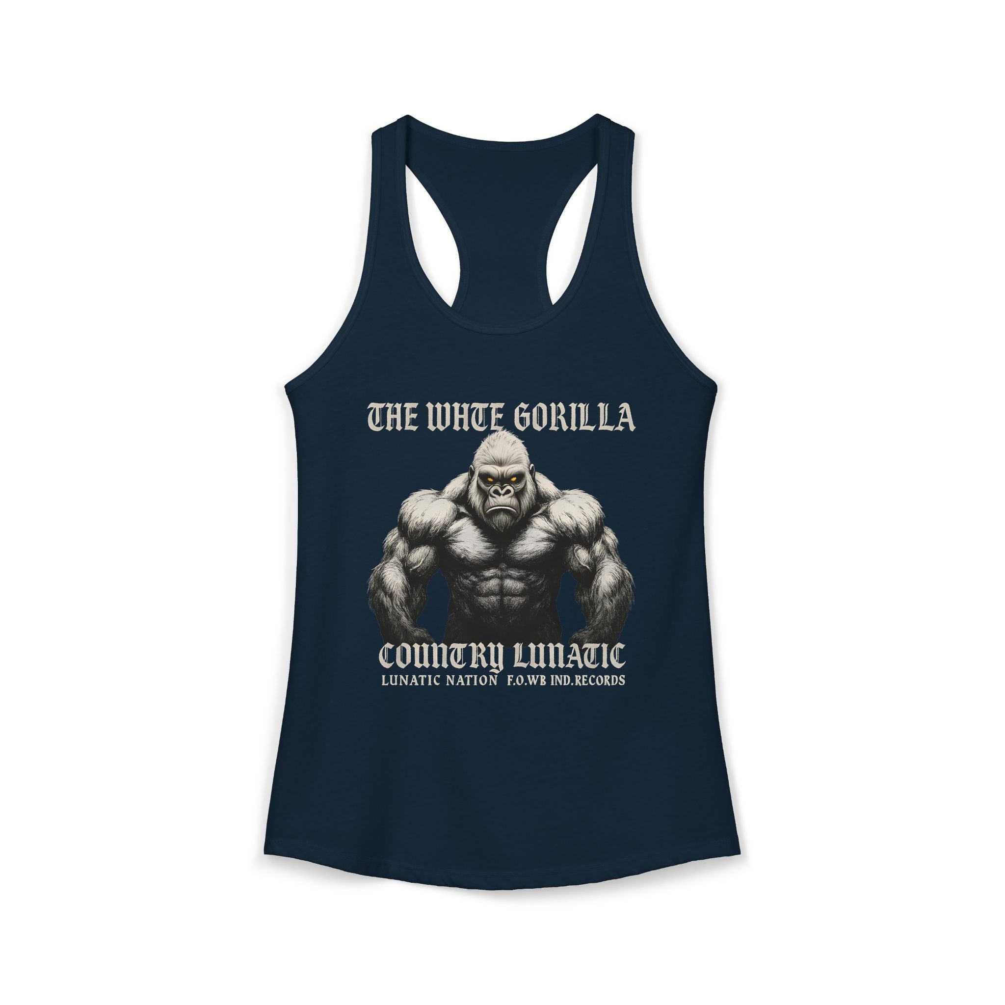 Mighty Gorilla Fitness Tank, Workout Top, Gym Apparel, Gym Tank, Gift for Fitness Lovers, White Gorilla Strength Motivation