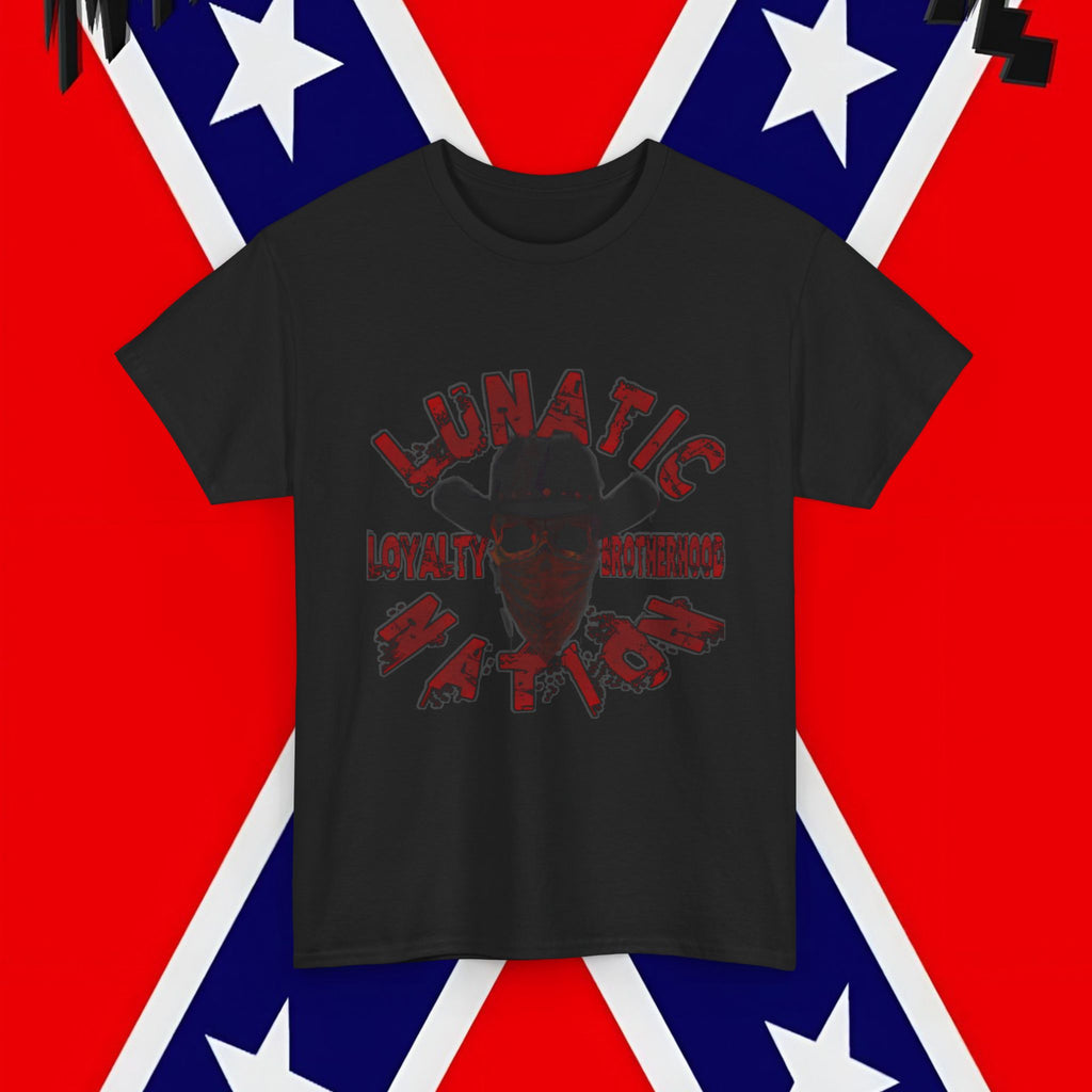 Unisex Heavy Cotton Tee - Lunatic Nation Brotherhood Graphic Shirt