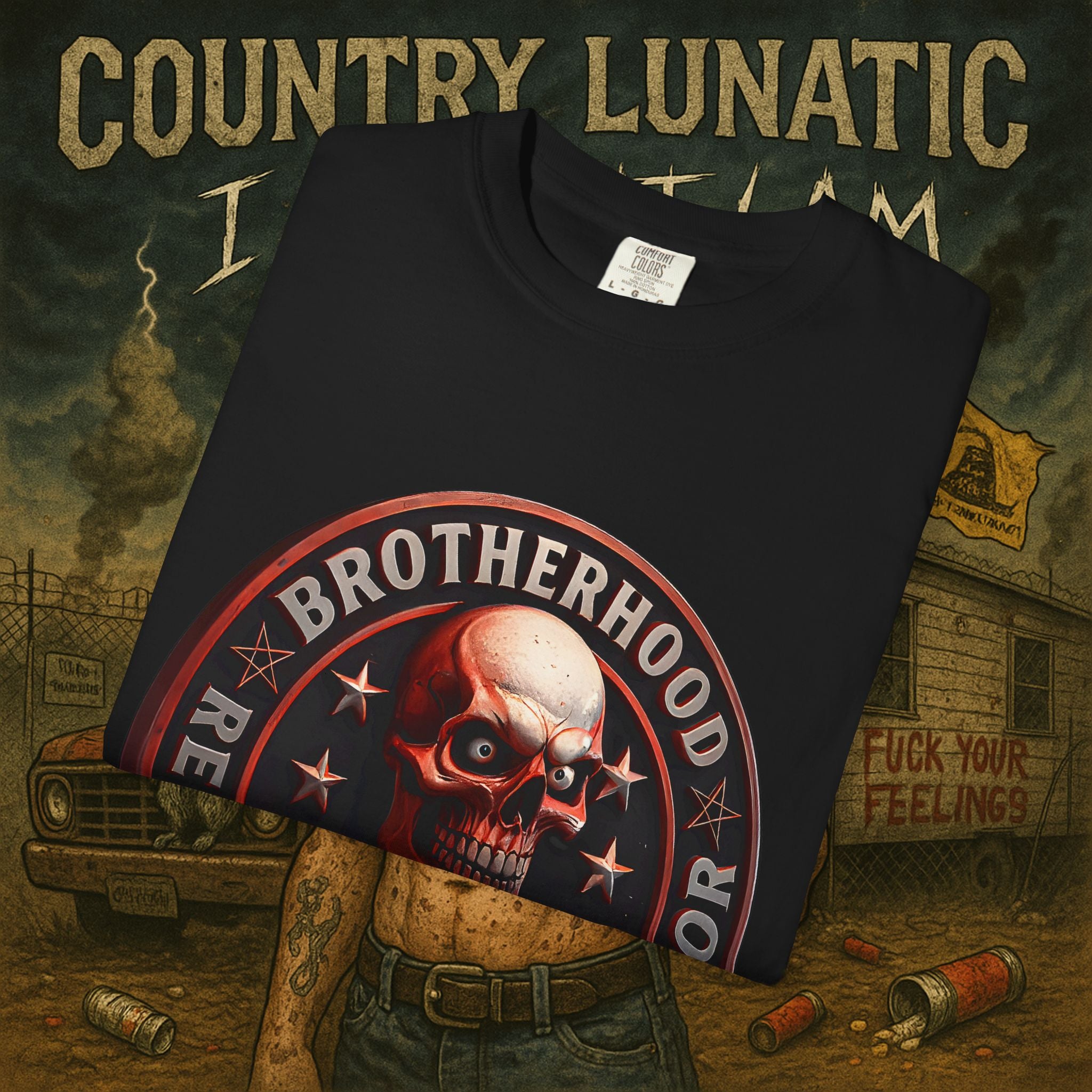 Country Lunatic Unisex Garment-Dyed T-shirt - Lunatic Nation Graphic Tee #2