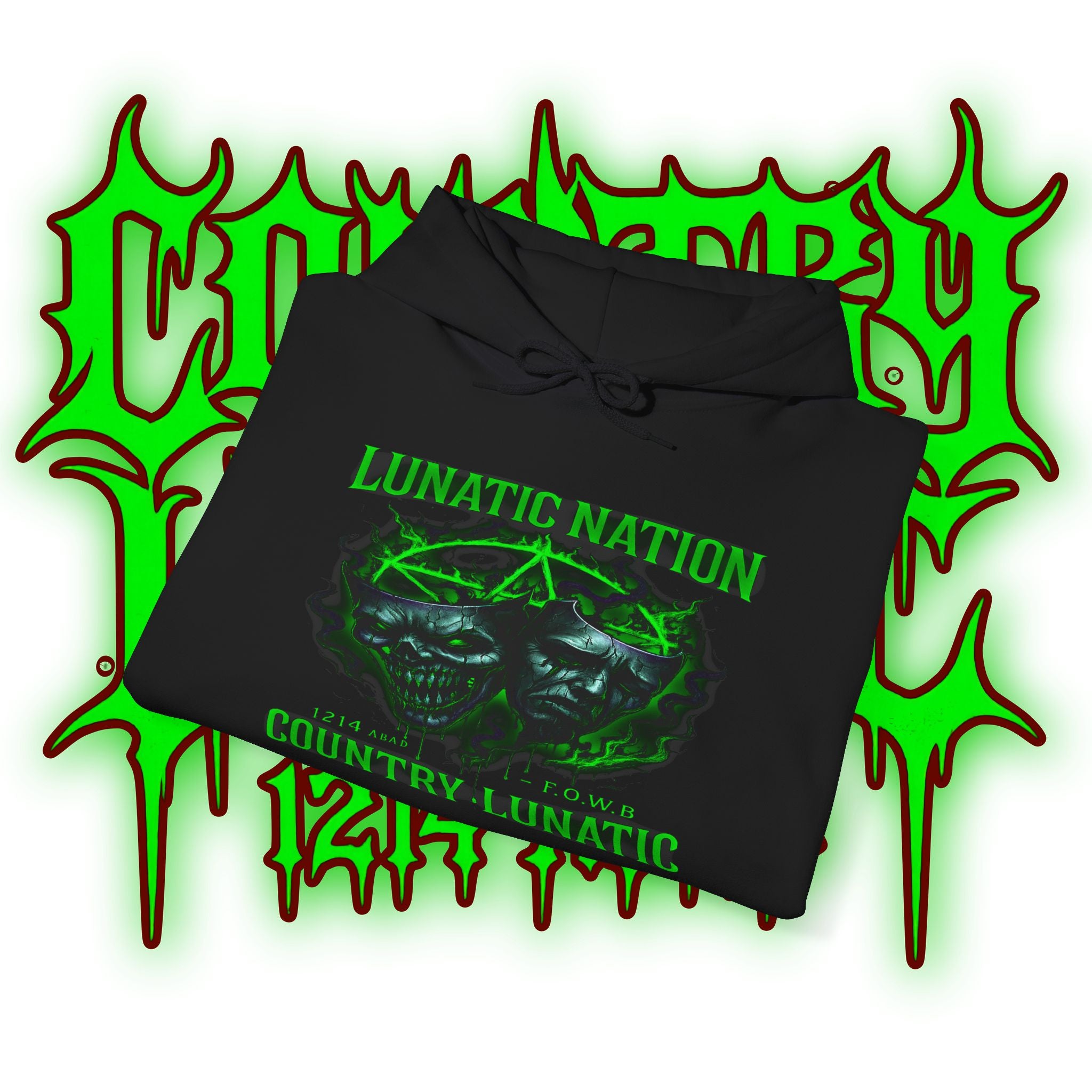 Hooded Sweatshirt - Love It or Hate It Lunatic Nation Design
