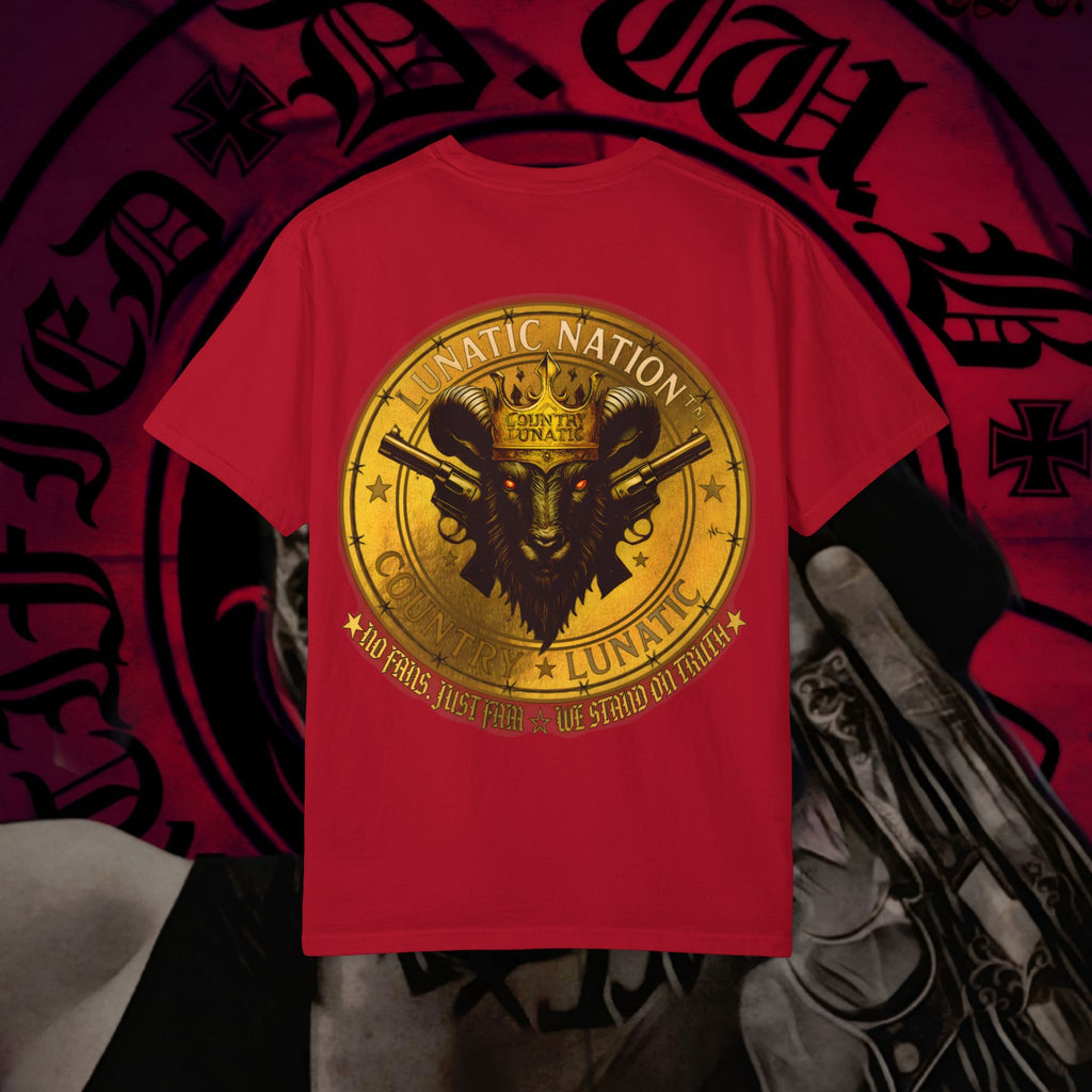 T-Shirt Lunatic Nation Logo Country Lunatic Unisex Garment-Dyed Tee