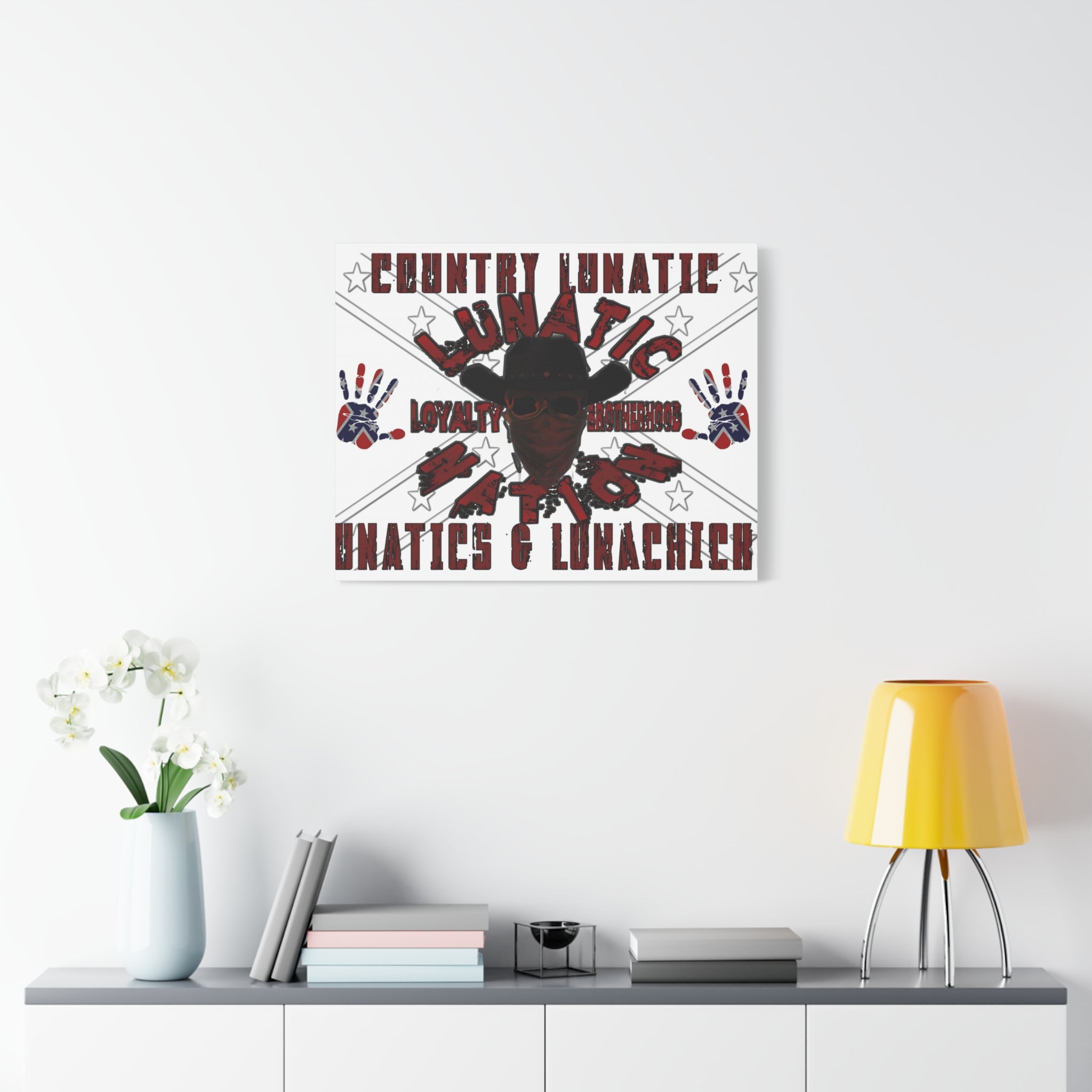 Country Lunatic Canvas Wall Art – Loyalty & Brotherhood Decor for Country Fans