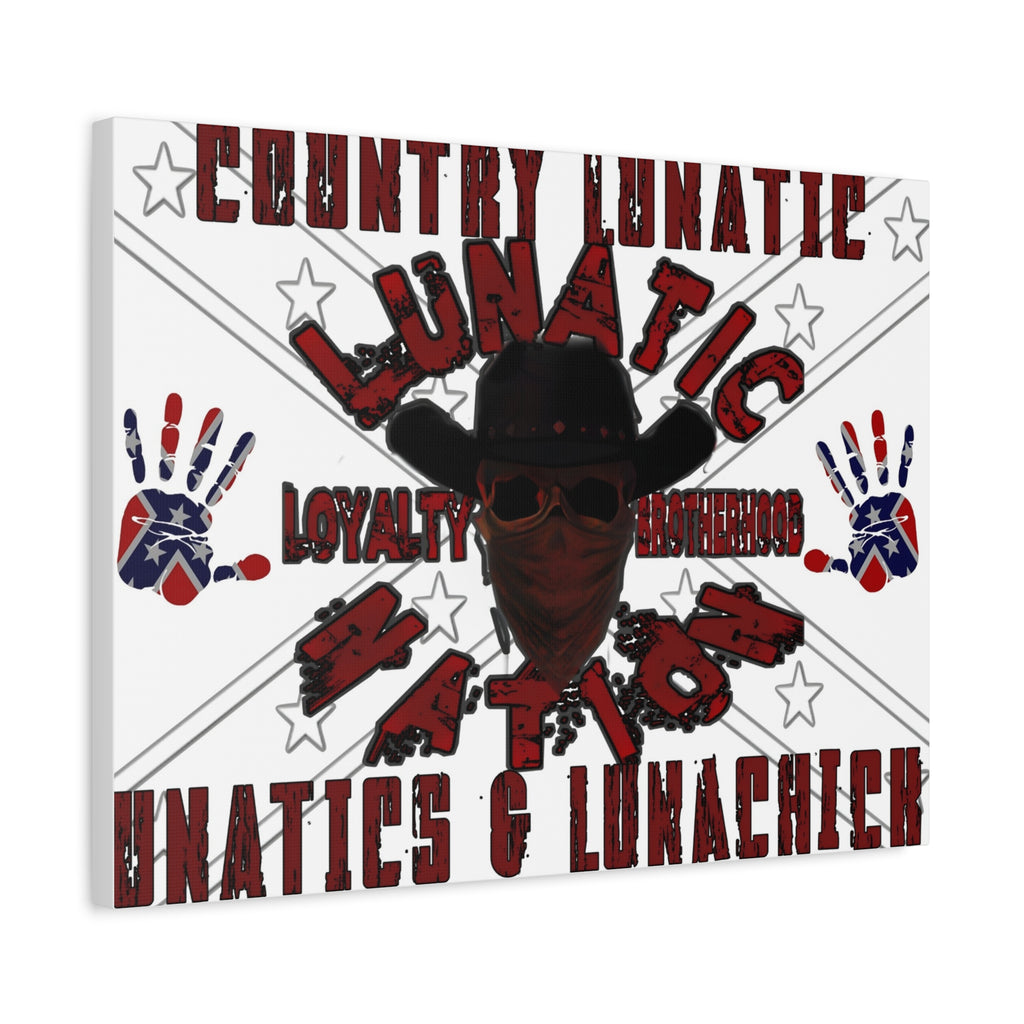 Country Lunatic Canvas Wall Art – Loyalty & Brotherhood Decor for Country Fans