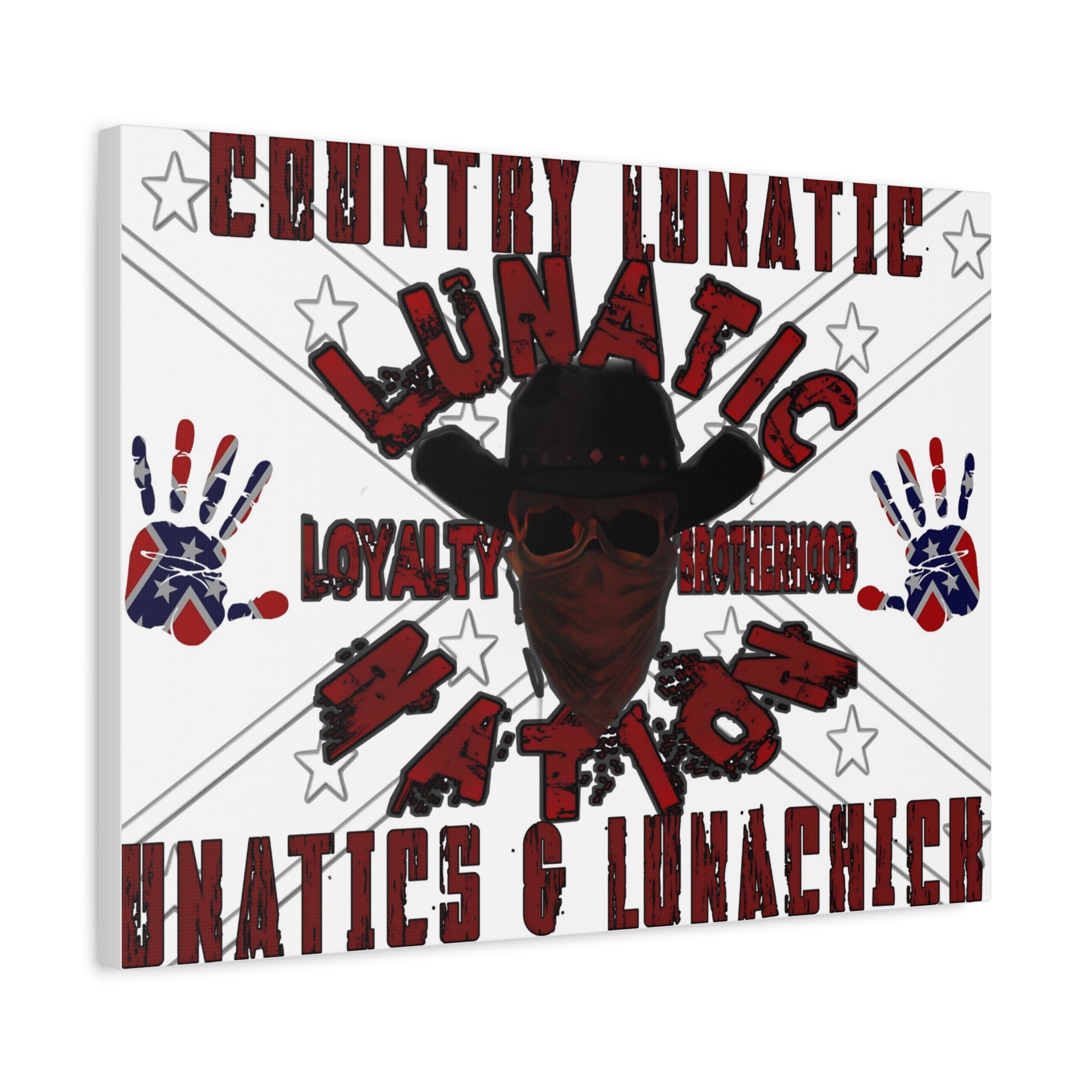 Country Lunatic Canvas Wall Art – Loyalty & Brotherhood Decor for Country Fans