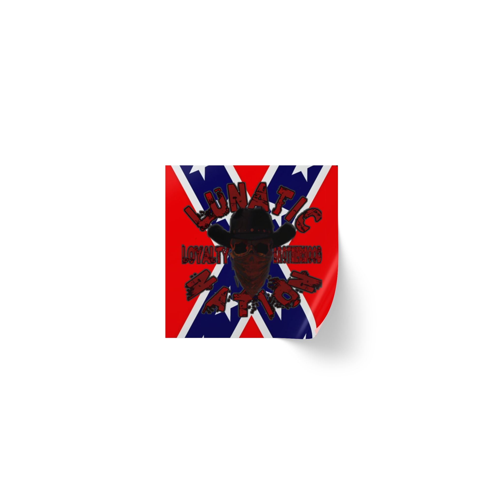 Lunatic Rebel Square Sticker Rolls – Bold Design for Events & Personal Use