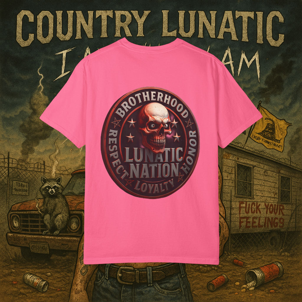 Country Lunatic Unisex Garment-Dyed T-shirt - Lunatic Nation Graphic Tee