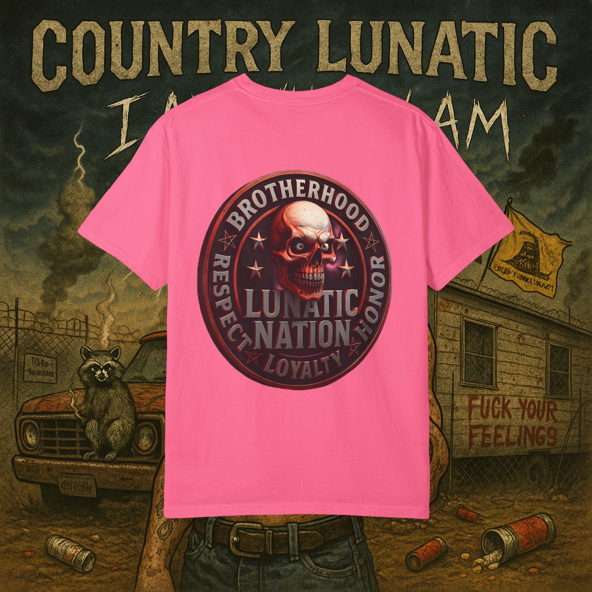 Country Lunatic Unisex Garment-Dyed T-shirt - Lunatic Nation Graphic Tee