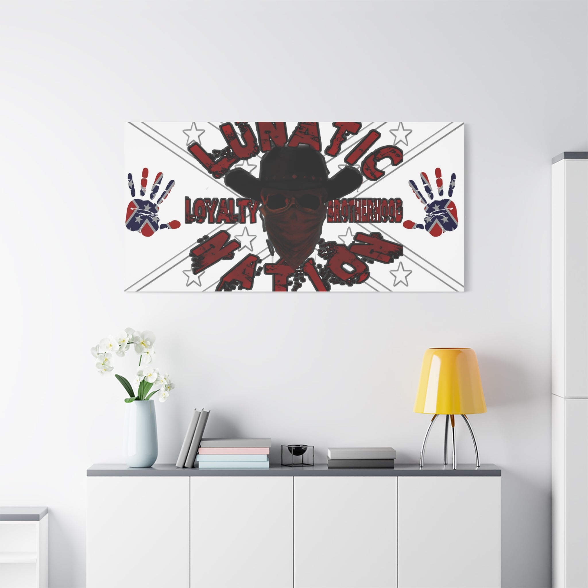 Country Lunatic Canvas Wall Art – Loyalty & Brotherhood Decor for Country Fans